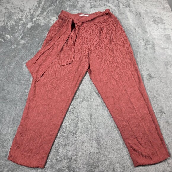 Anthropologie Ett Twa 4 Rose Jacquard Aubade Tie Waist Cropped Boho Trousers - Picture 2 of 10